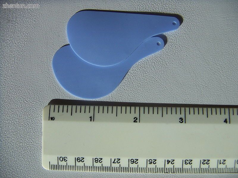 Typical flexible splints that may be used in septoplasty. They are held in place.jpg
