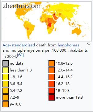 Age-standardized death from lymphomas and multiple myeloma per 100,000 inhabitan.jpg