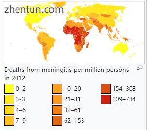 Deaths from meningitis per million persons in 2012.jpg