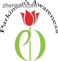 Parkinson&#039;s awareness  logo with red tulip symbol.jpg