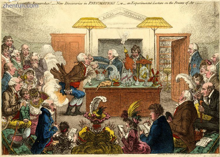 Satirical cartoon by James Gillray showing a Royal Institution lecture, with Hum.jpg