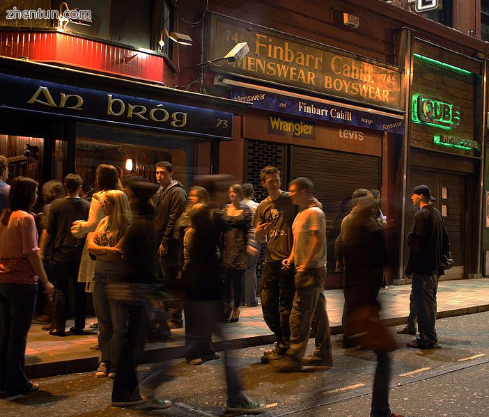 Irish teenagers over 18 hanging around outside a bar. People under 18 are not al.jpg