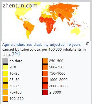 Age-standardized disability-adjusted life years caused by tuberculosis per 100,0.jpg