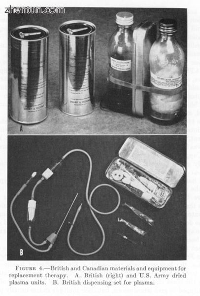 Dried plasma packages used by the British and US militaries during WWII.jpg
