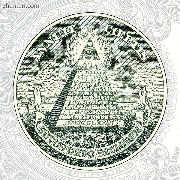 The Eye of Providence, or the all-seeing eye of God, seen here on the US bill,.jpg