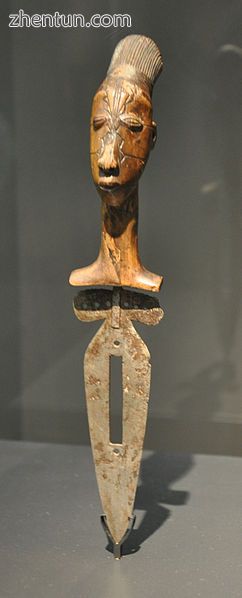 Circumcision knife from the Congo; wood, iron; late 19th/early 20th century