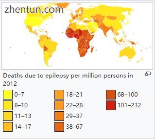 Deaths due to epilepsy per million persons in 2012.jpg