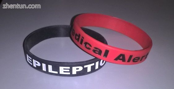 Wristbands or bracelets denoting their condition are occasionally worn by epilep.jpg