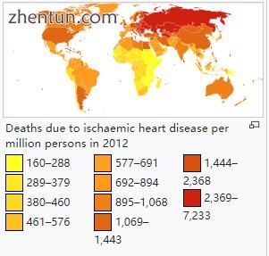 Deaths due to ischaemic heart disease per million persons in 2012.jpg