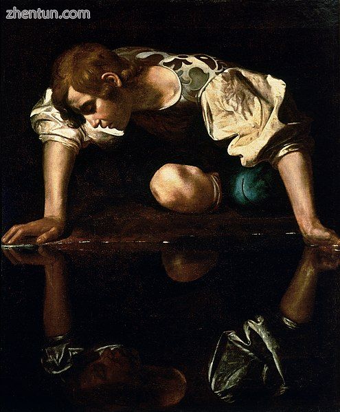 Narcissus (1590s) by Caravaggio (Galleria Nazionale d&#039;Arte Antica, Rome).jpg