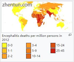 Encephalitis deaths per million persons in 2012.jpg
