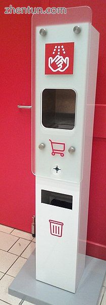 Automatic hand sanitizer in sixty thousandths Tomaszów Mazowiecki, Poland.jpg