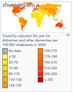 Disability-adjusted life year for Alzheimer and other dementias per 100,000 inha.jpg