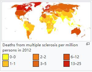 Deaths from multiple sclerosis per million persons in 2012.jpg