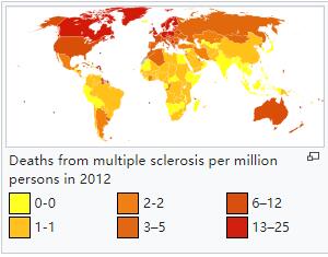 Deaths from multiple sclerosis per million persons in 2012.jpg