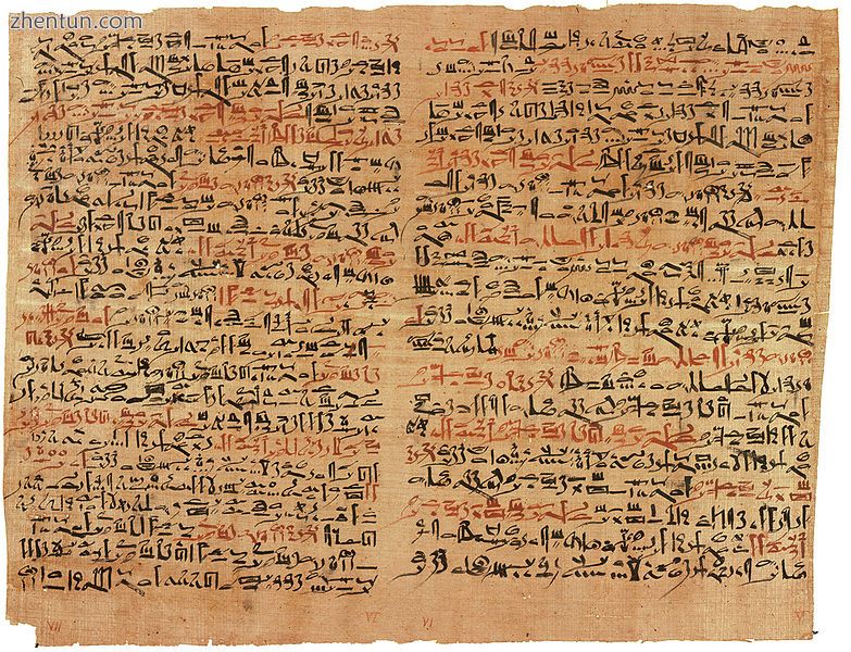 Plates vi &amp; vii of the Edwin Smith Papyrus (around the 17th century BC), among.jpg