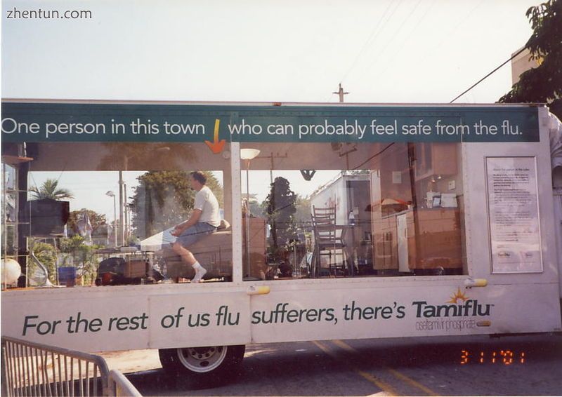Marketing display used at festivals features a person living in a hermetically s.jpg